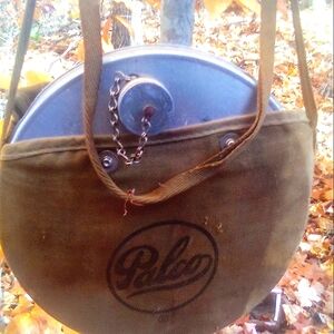 Vintage 1950's Palco Aluminum Canteen With Army Green Pouch